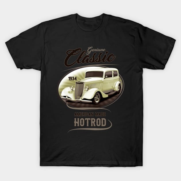 Hotrod Sedan 1934 T-Shirt by hardtbonez